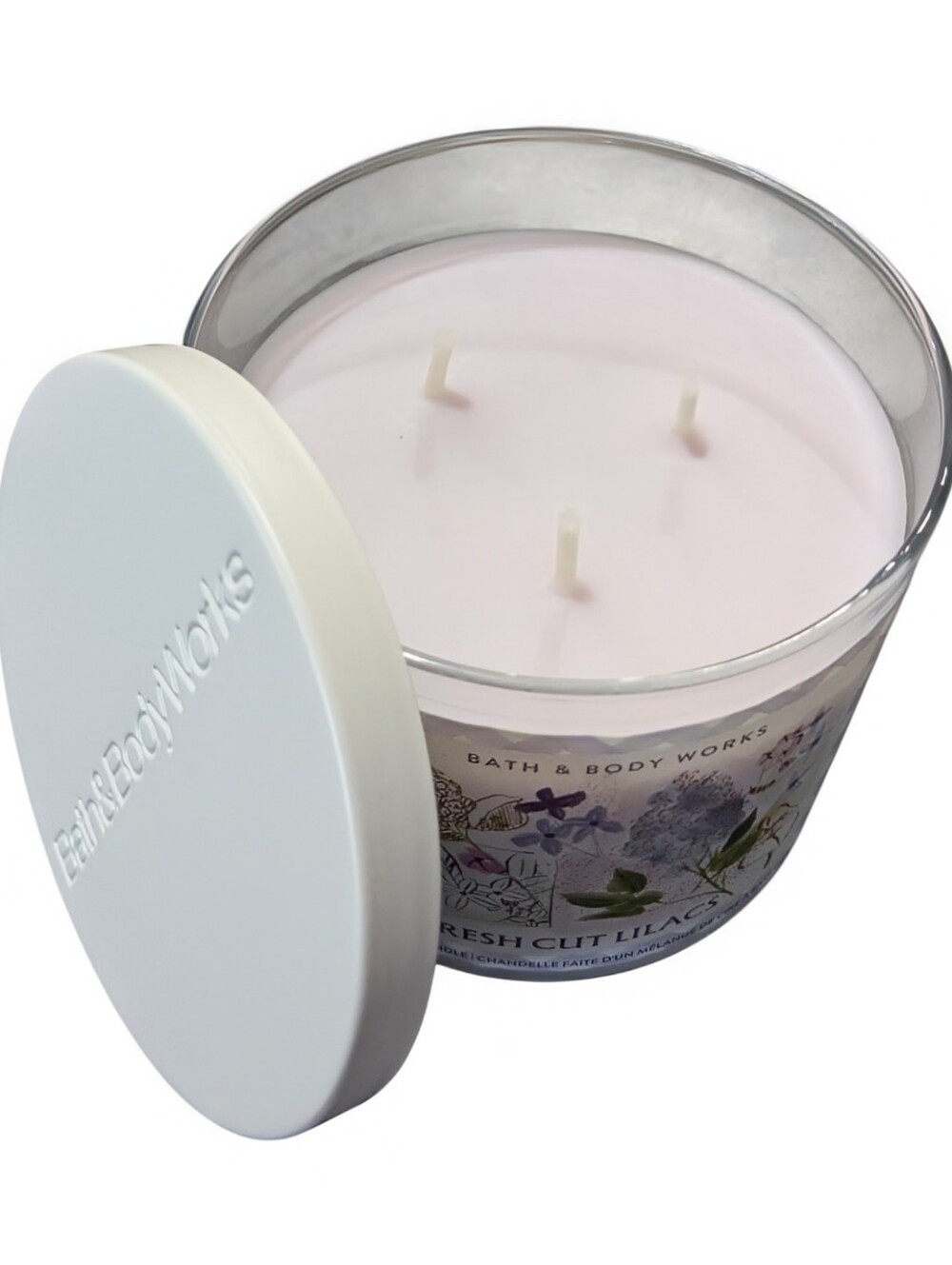 NEW Bath and Body Works Fresh Cut Lilacs 3-Wick Candle - Picture 2 of 3